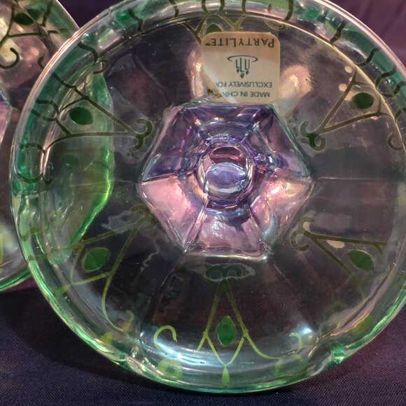 Partylite Mardi Gras Iridescent Tapers and Votive candle holders - Picture 6 of 8